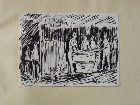 Giuseppe Tribaudino. Marker drawing or sketch. 