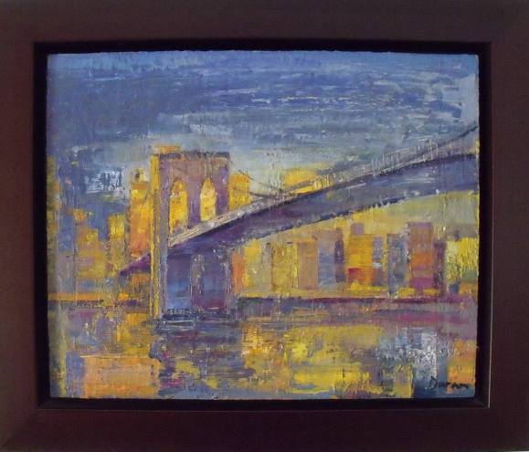 Martha Duran. Oil on panel Brooklyn Bridge. New York. 