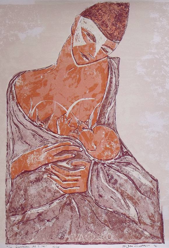 María José Carrasco. Silkscreen ”L'esperança del segle XXI” or 