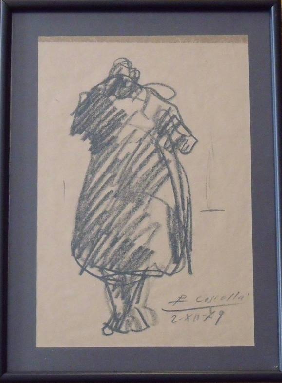 Pere or Pedro Coscollá. Charcoal drawing on paper. 