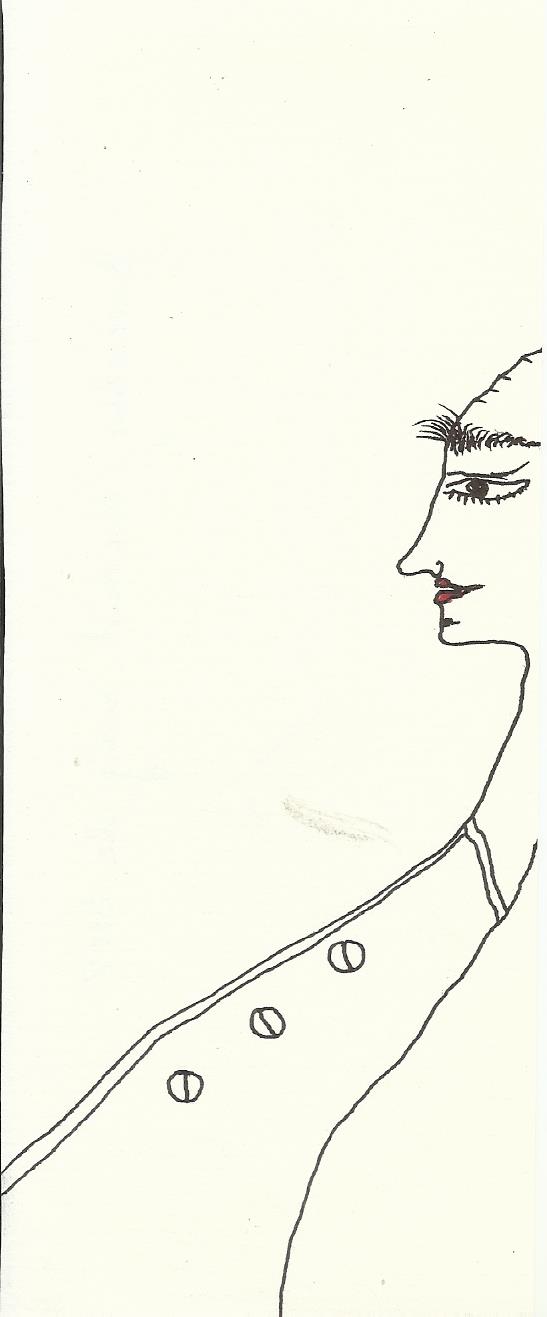Antonio Beneyto. Ink and color drawing on paper. Surrealism. Hand signed. 17x7 cm.