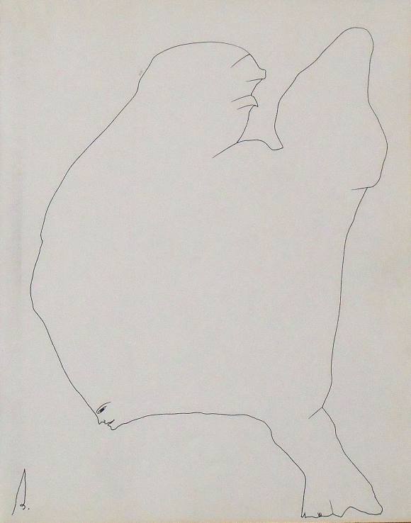 Antonio Beneyto. Ink drawing on paper. Hand signed. Surrealism. 30x23.5cm.