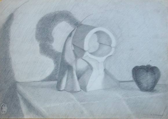 Paola Giordano. Pencil drawing on paper. 