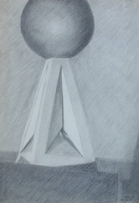 Paola Giordano. Pencil drawing on paper. 