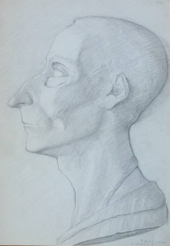 Paola Giordano. Pencil drawing on paper. 
