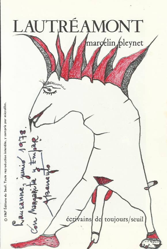 Antonio Beneyto. Ink and colored drawing on paper. Surrealism. Hand-signed. 18 x 12 cm. 1978.