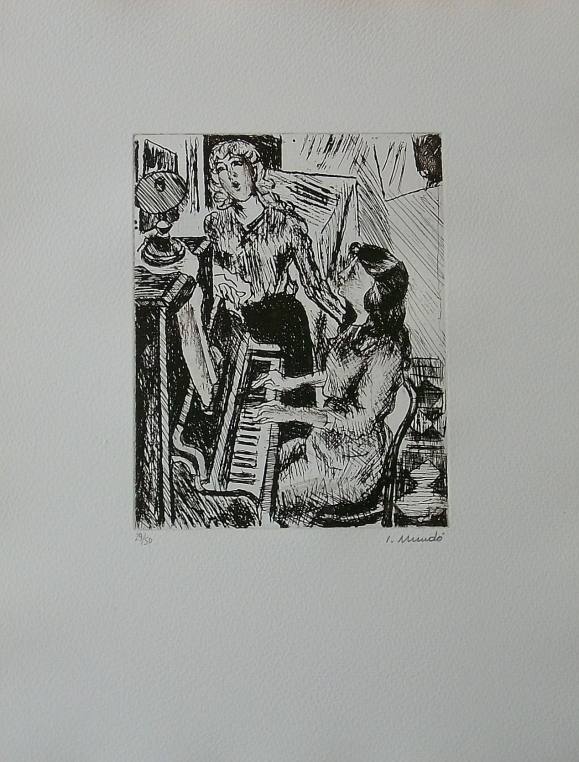 Ignasi Mundó. Engraving 