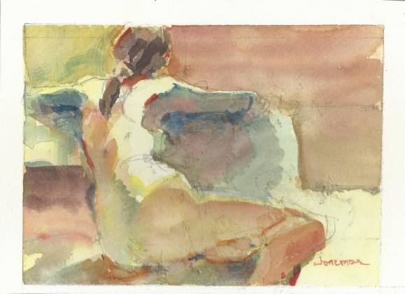 Carlos Enrique Lencinas Gómez (1937-2018). Watercolor on paper. 