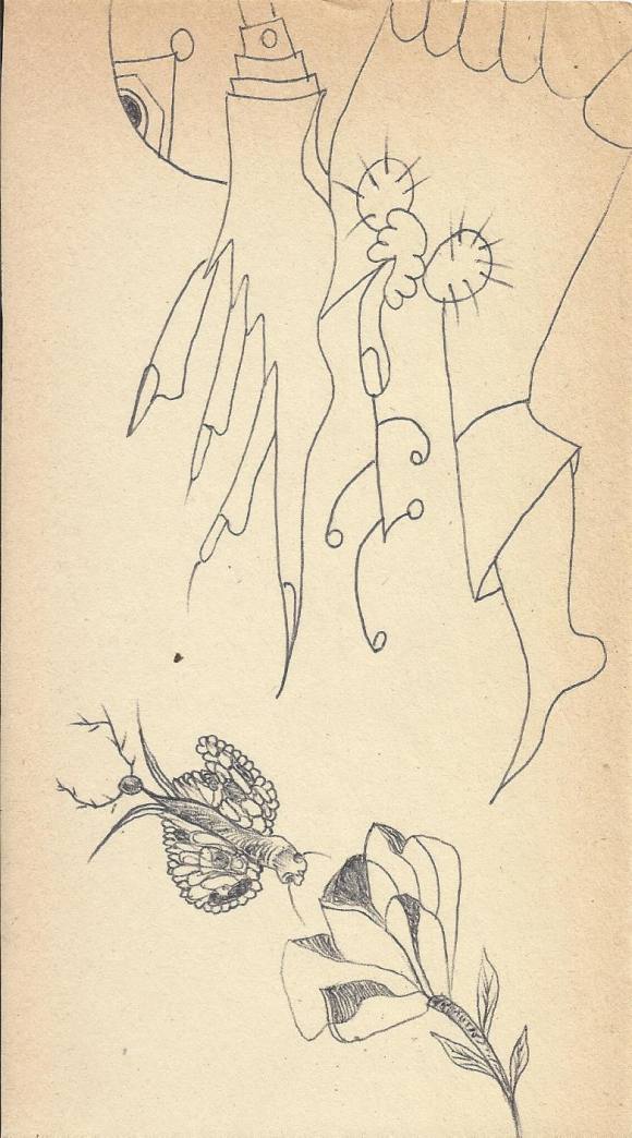 Antonio Beneyto. Ink drawing on paper. Surrealism. Unsigned. 1960s. 18x10 cm.