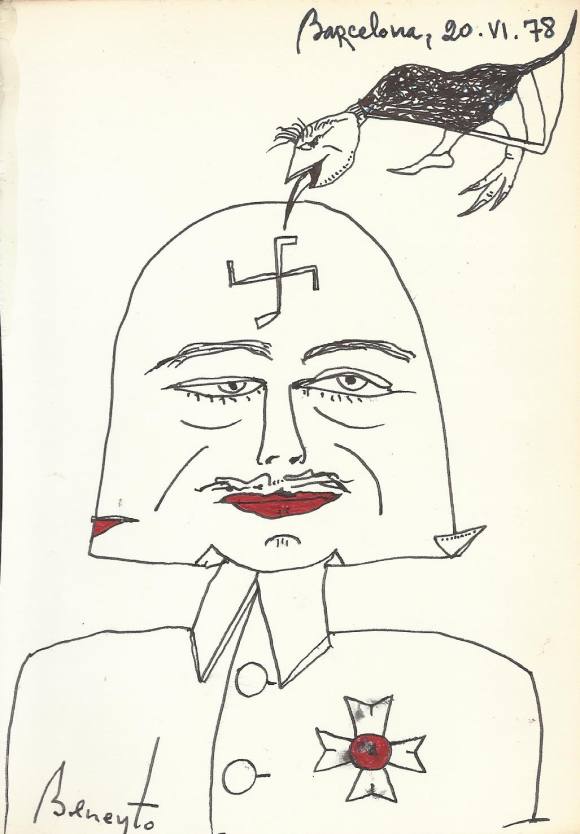 Antonio Beneyto. Ink and colored drawing on paper. Surrealism. 