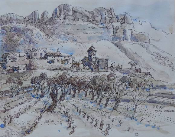 Carlos Enrique Lencinas Gómez. Watercolor and ink on paper. 