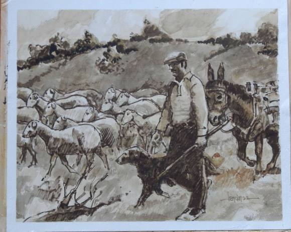 Carlos Enrique Lencinas Gómez. Watercolor on paper. 