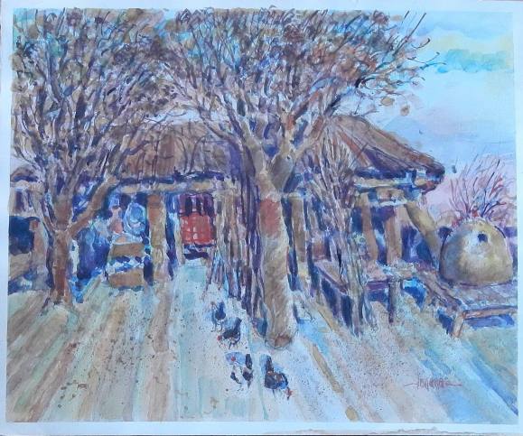 Carlos Enrique Lencinas Gómez. Watercolor on paper. 
