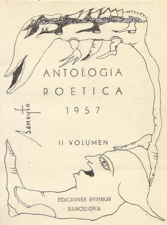 Antonio Beneyto. Ink drawing on paper. Surrealism. Hand-signed. 13 x 10 cm.