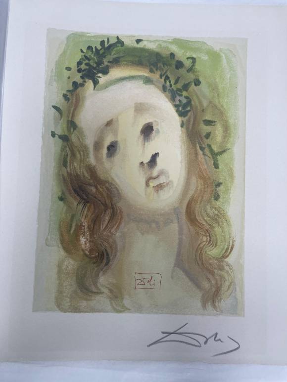 Paradise - Face of Beatrice with a crown of leaves