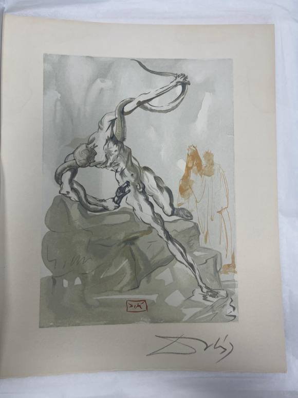 Salvador Dalí - Inferno 24 - Thief fighting the snake