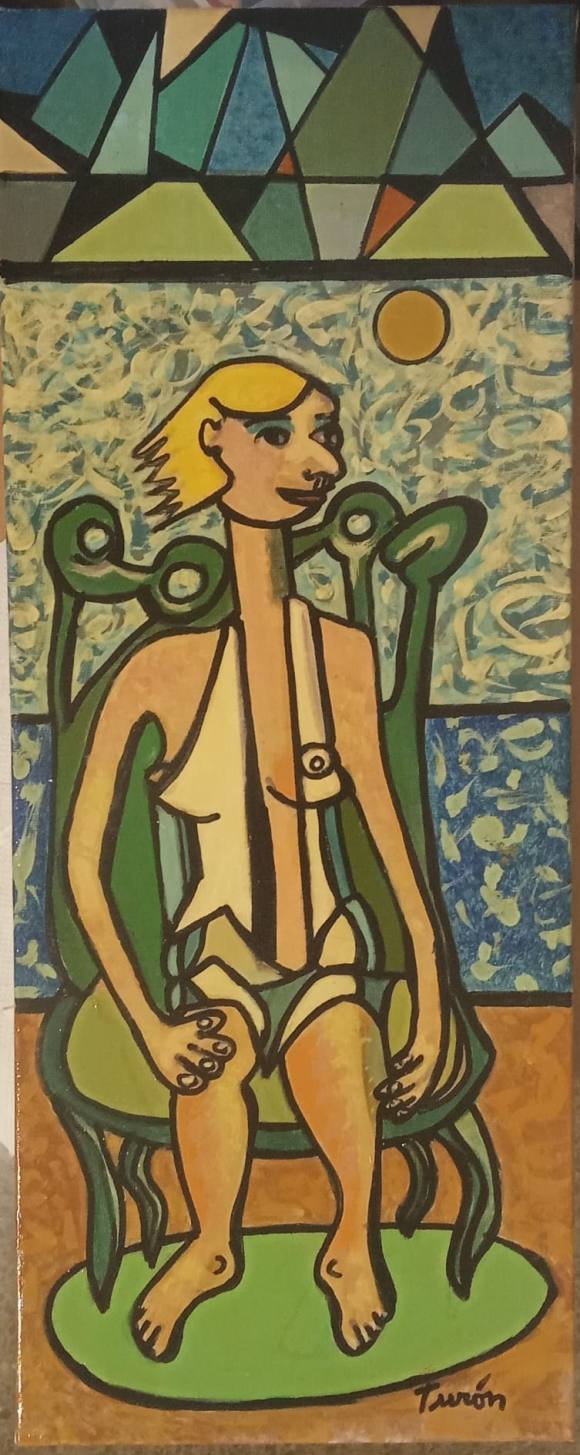 Ramon Turón – figurative and symbolic painting, 50 × 20 cm