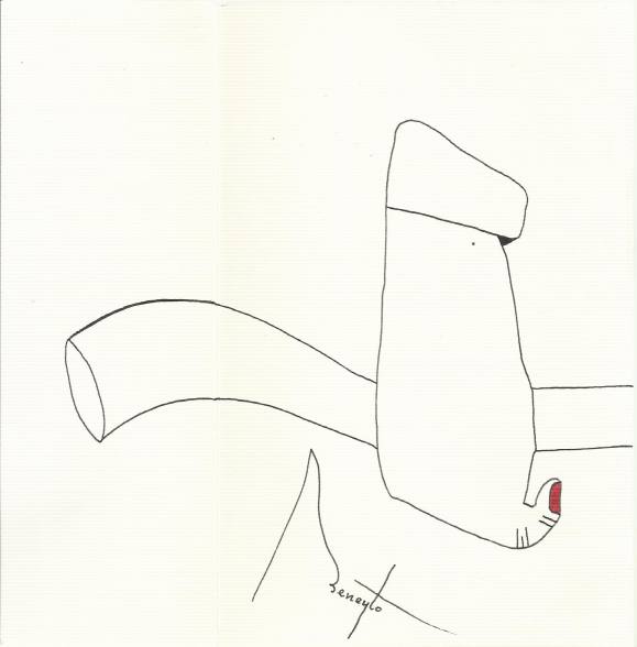 Antonio Beneyto. Ink and colored drawing on paper. 