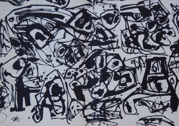 Antonio Saura. Pochoir. 1961. Post Office of the Arts. 32. Unpaginated. 28 pages. Inside magazine. 